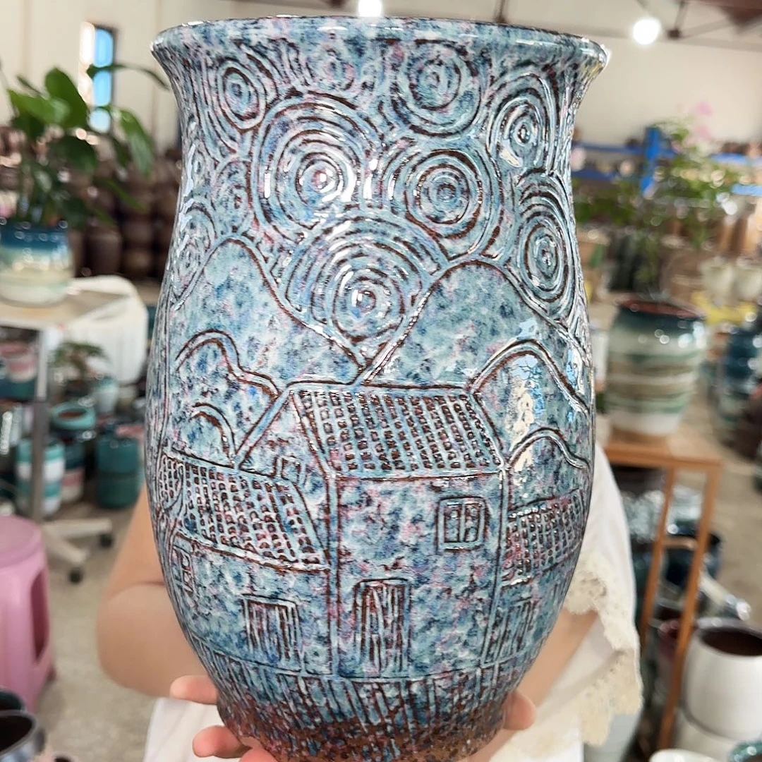 紫砂花盆高30口19