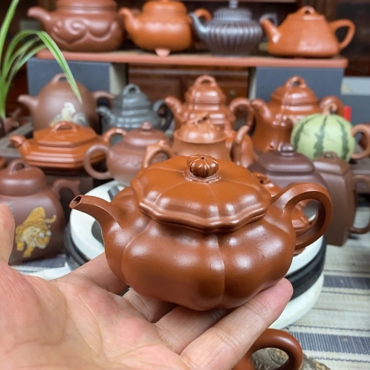 茶壶紫砂葵仿古130-230-300CC原矿赵庄朱泥