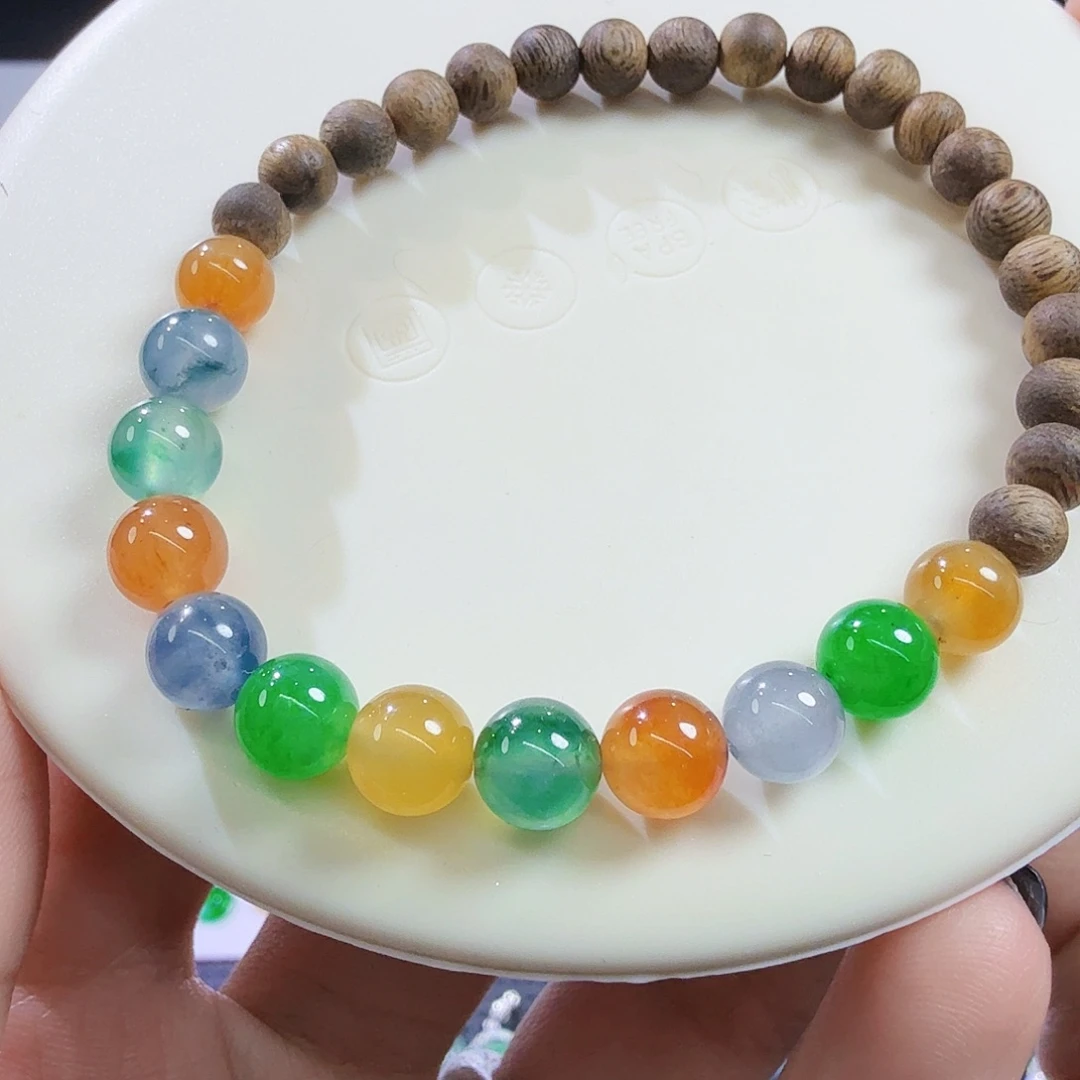 翡翠未镶嵌颈饰一套浓色多宝卡6+