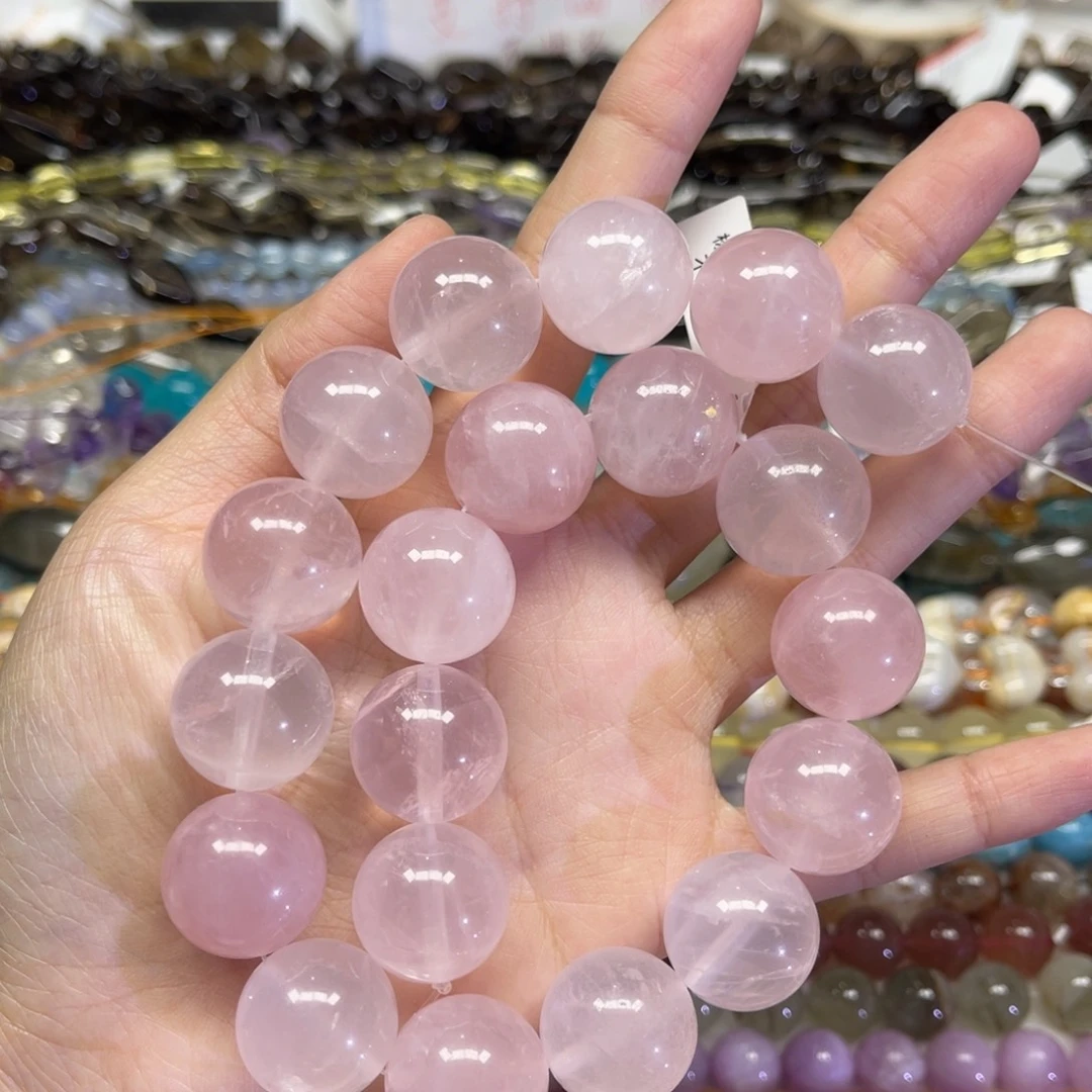 水晶未镶嵌项链天然粉水卡18.8长条38厘米