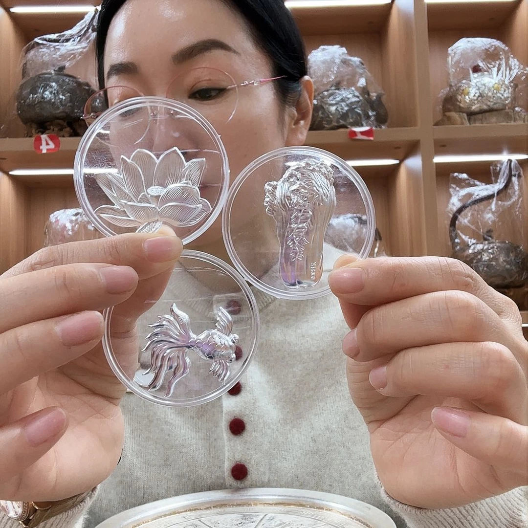 盖碗银荷花鱼白菜足银999