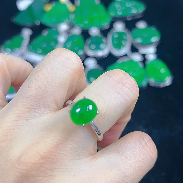 翡翠银S925镶嵌吊坠(不含链)