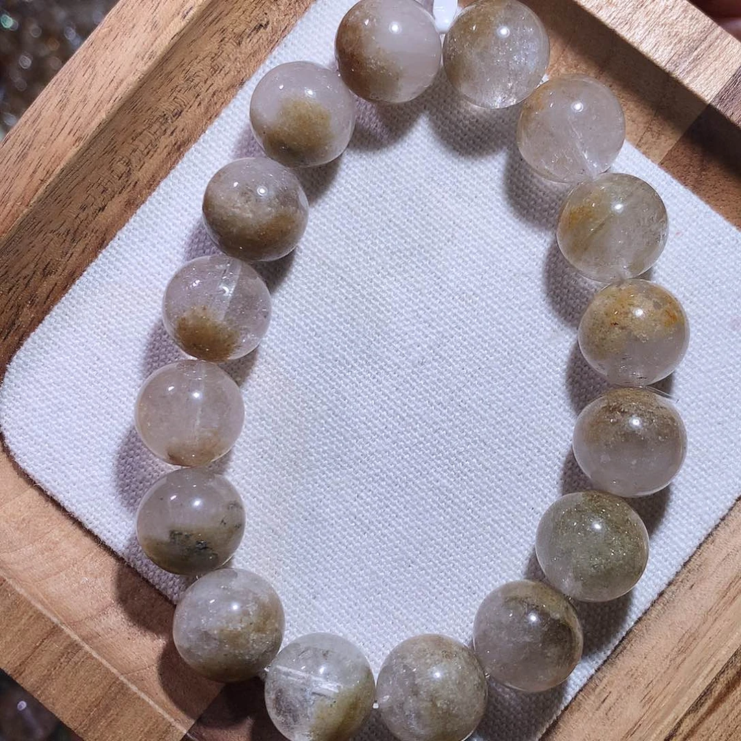 未镶嵌手链水晶半盆浅色幽灵13mm