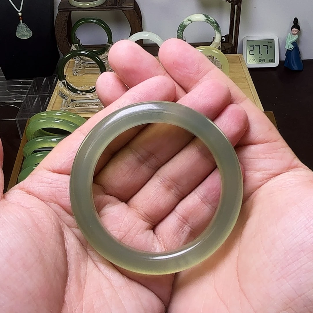 一***.蛇纹石玉合金手镯