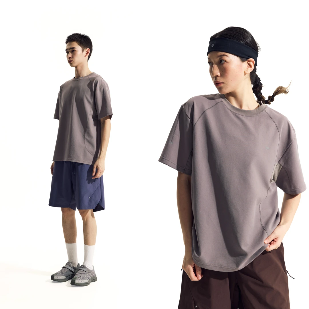 NORYBRAND 索罗娜凉感抗菌细华夫格速干结构短袖圆领休闲T恤