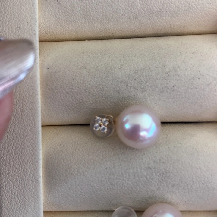 18K金镶嵌耳饰海水珍珠