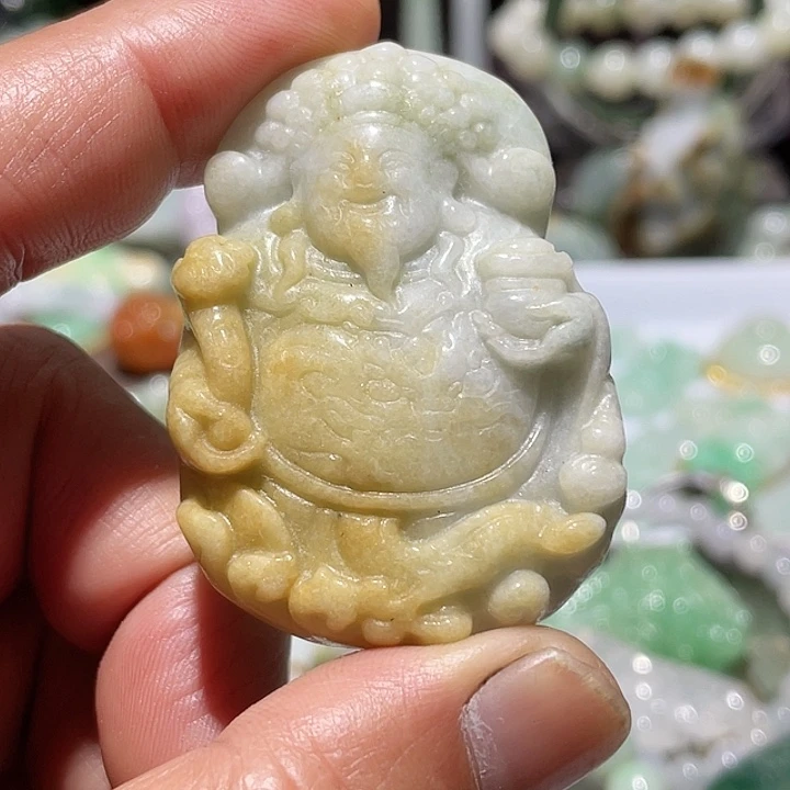 翡翠未镶嵌吊坠(不含链)财神