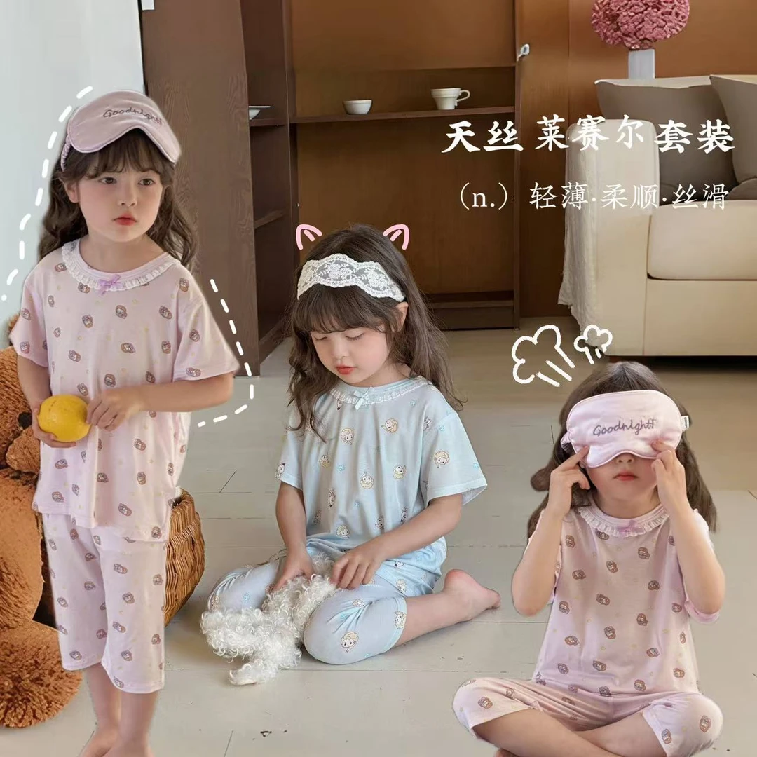 天丝莱赛尔短袖七分裤家居服套装25129