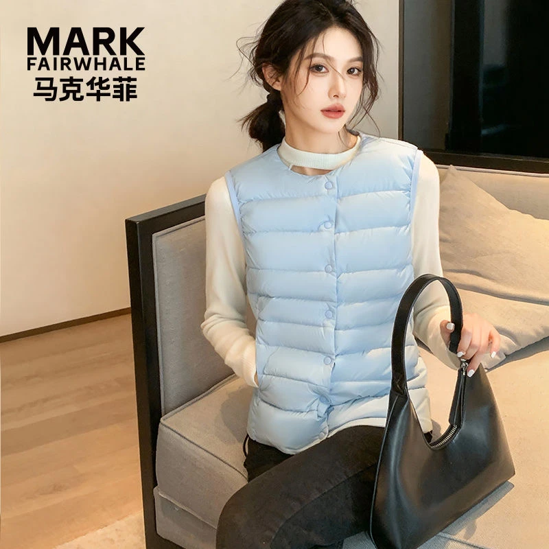 【小张太专属】马克华菲冬女装羽绒背心马甲休闲羽绒服F54014A509