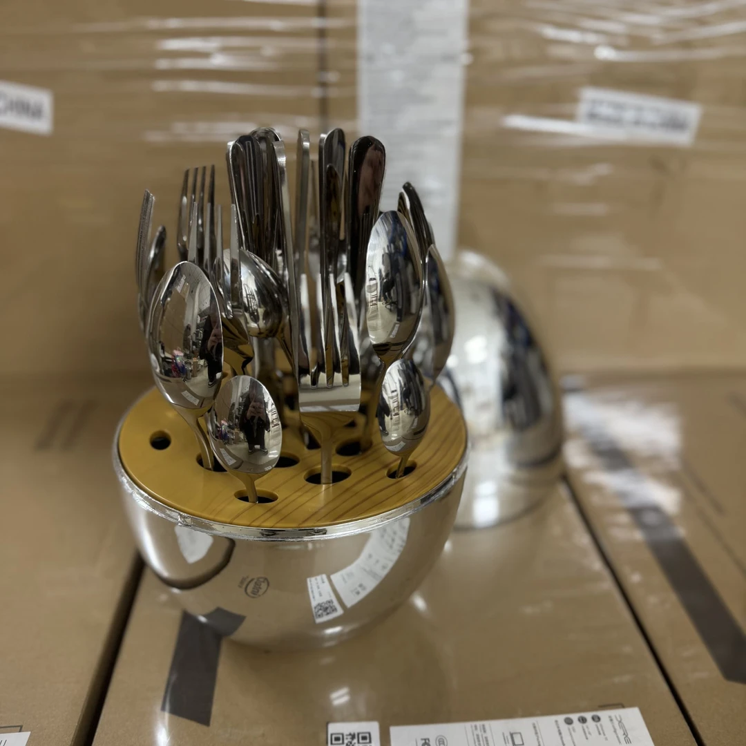 心境蛋304不锈钢餐具套装轻奢24件套-颜色随机发 LY