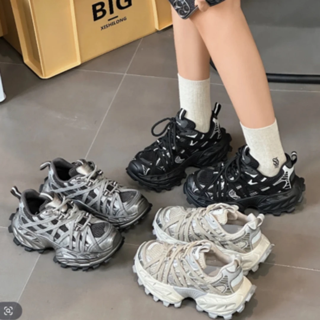 2024冬季新款蜘蛛棉鞋时尚断码撤清货潮鞋女鞋网红网面厚底韩版