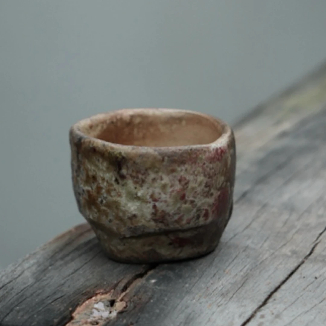 日本 南蛮烧 佐久知炎仙 密色南蛮釉 酒杯茶杯 柴烧手作茶道具