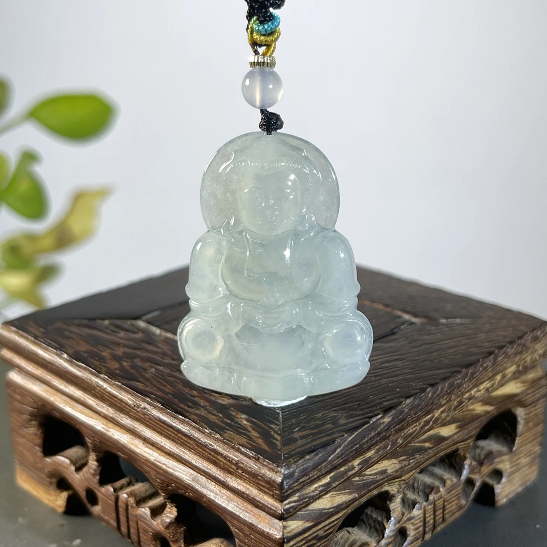 JYB14-128  天然缅甸A货翡翠  正装观音