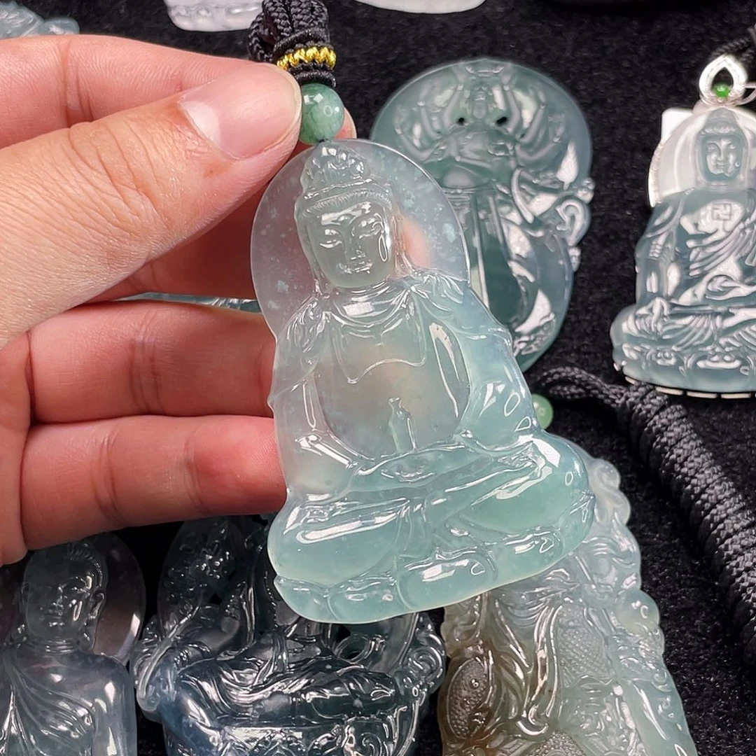 D***潮翡翠未镶嵌颈饰6，