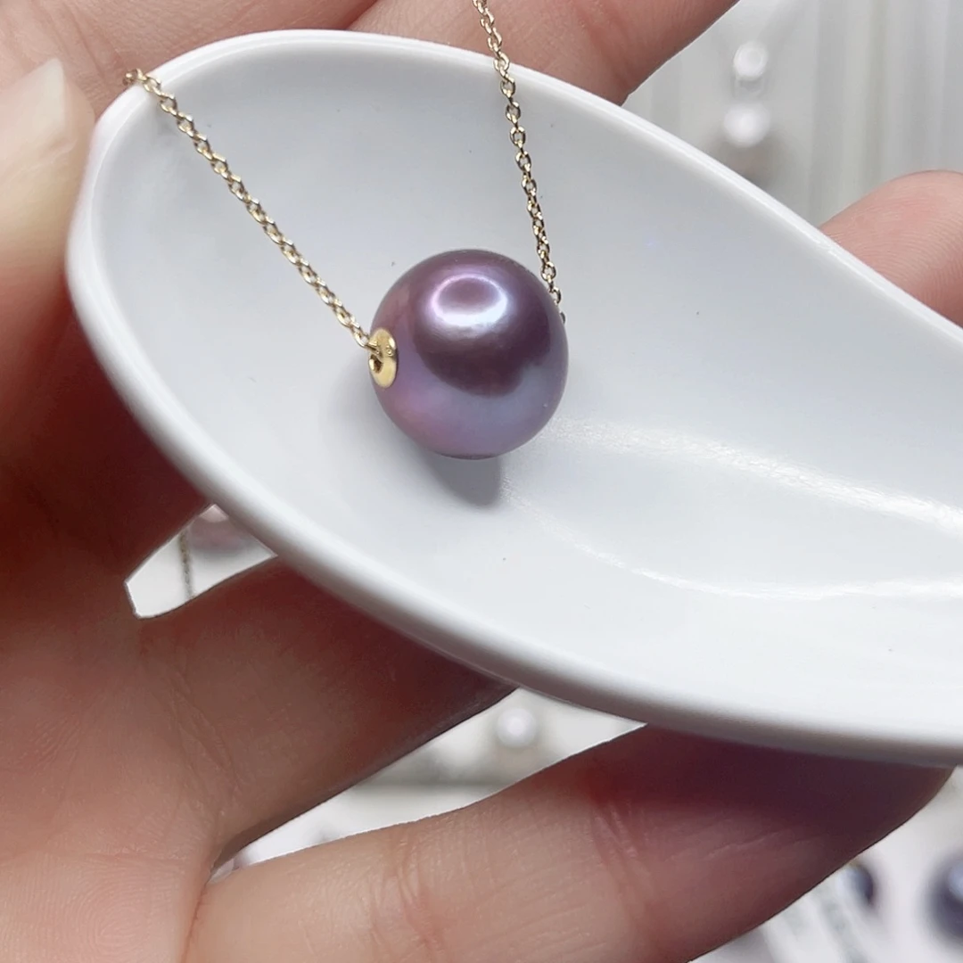 淡水珍珠颈饰18K金镶嵌