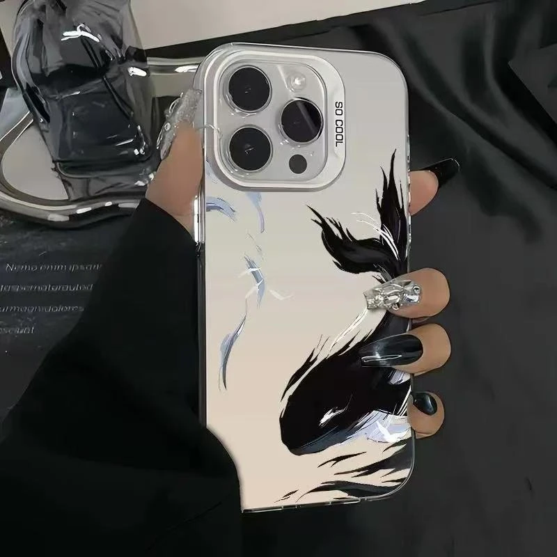 国风水墨鲸鱼适用苹果16手机壳新款华为创意vivo高级小米oppo防摔