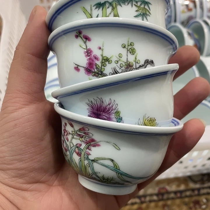 陶摆件景德镇陶瓷主人杯123