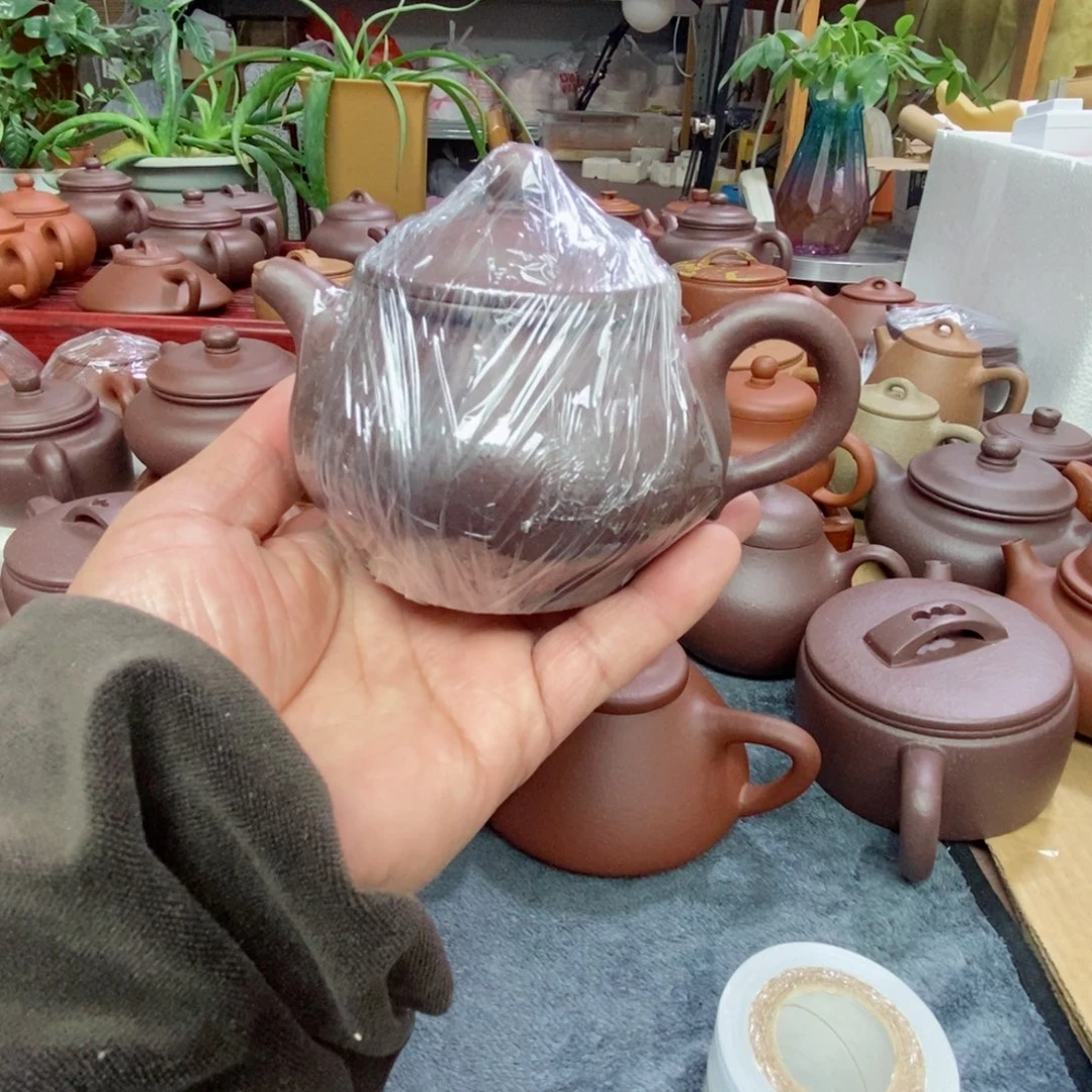 紫砂茶壶光**忆紫泥潘壶180 cc