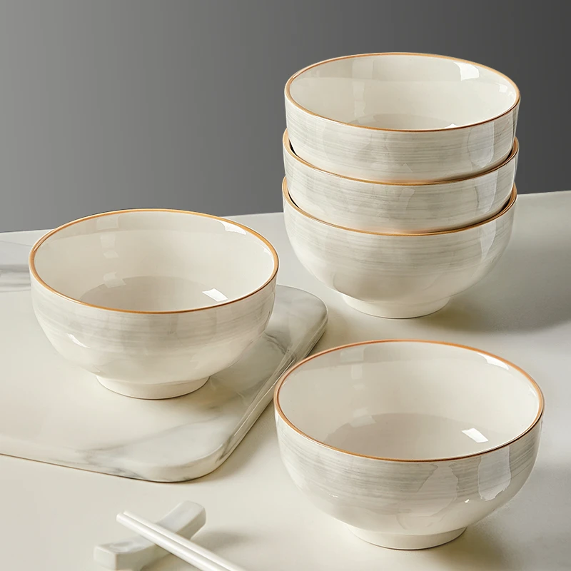 月如烟家用轻奢陶瓷米饭碗日式盘子2025新款高颜值碗盘碗碟餐具