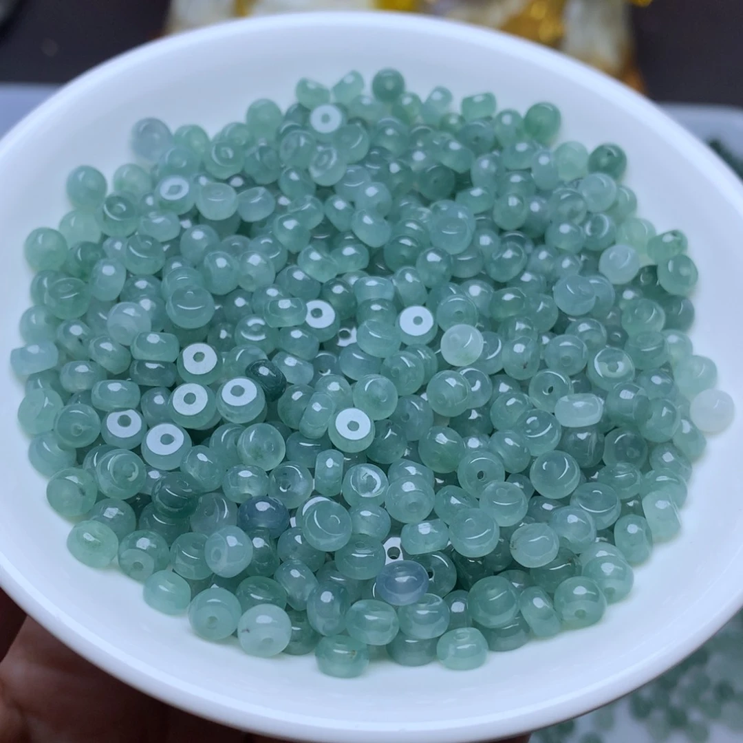 【闪购商品】翡翠手链未镶嵌卡3乘6冰蓝水算盘50个