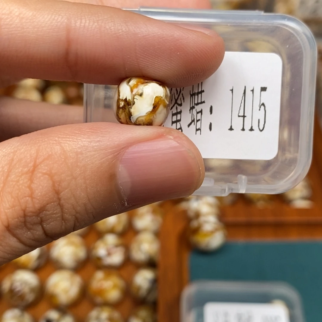 沁色蜜蜡未镶嵌1415