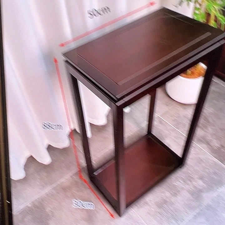 其它金属实木花架长方形边几