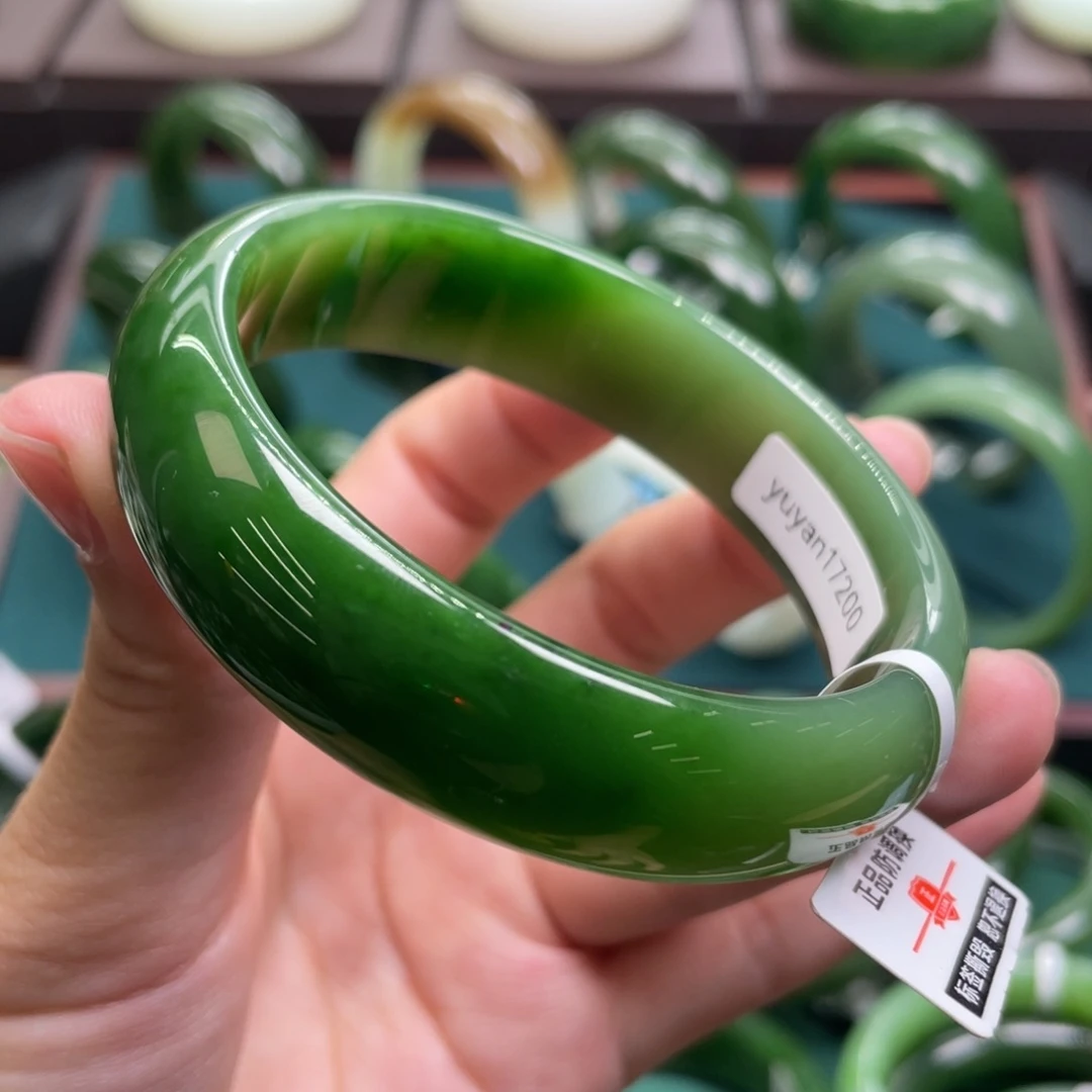 和田玉（碧玉）未镶嵌手镯5758