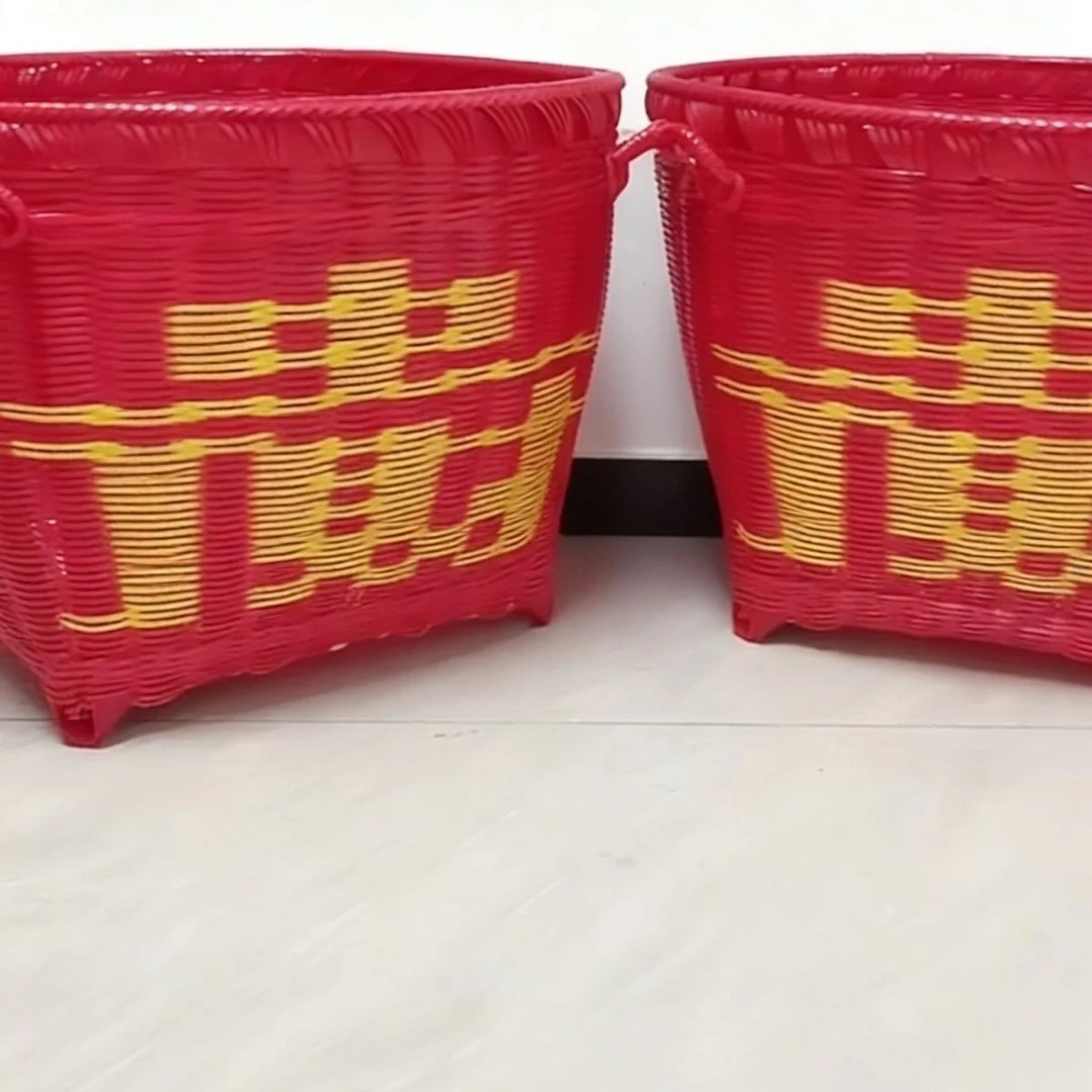收纳乔迁结婚塑料箩筐簸箕大众收纳筐家用菜篮复古纯手工藤编淘米