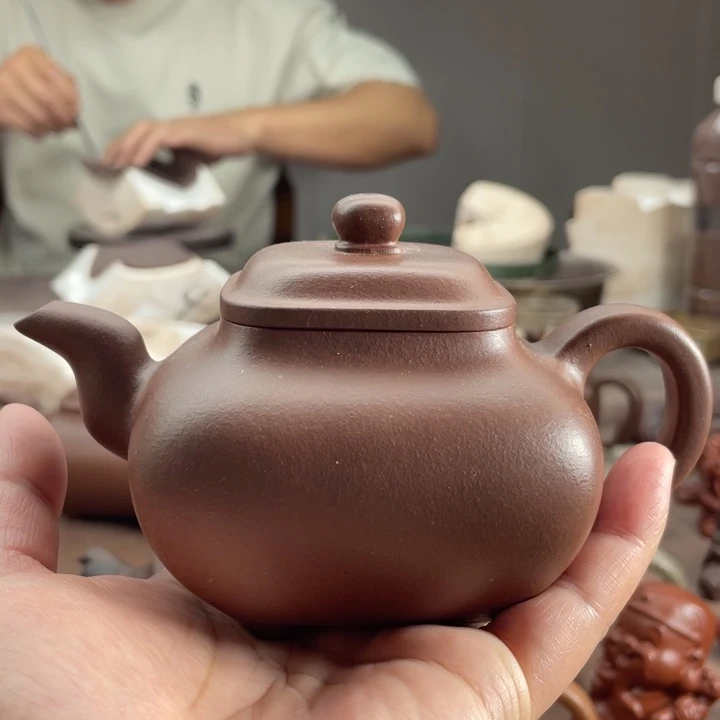 茶壶紫砂半手小传炉，紫泥