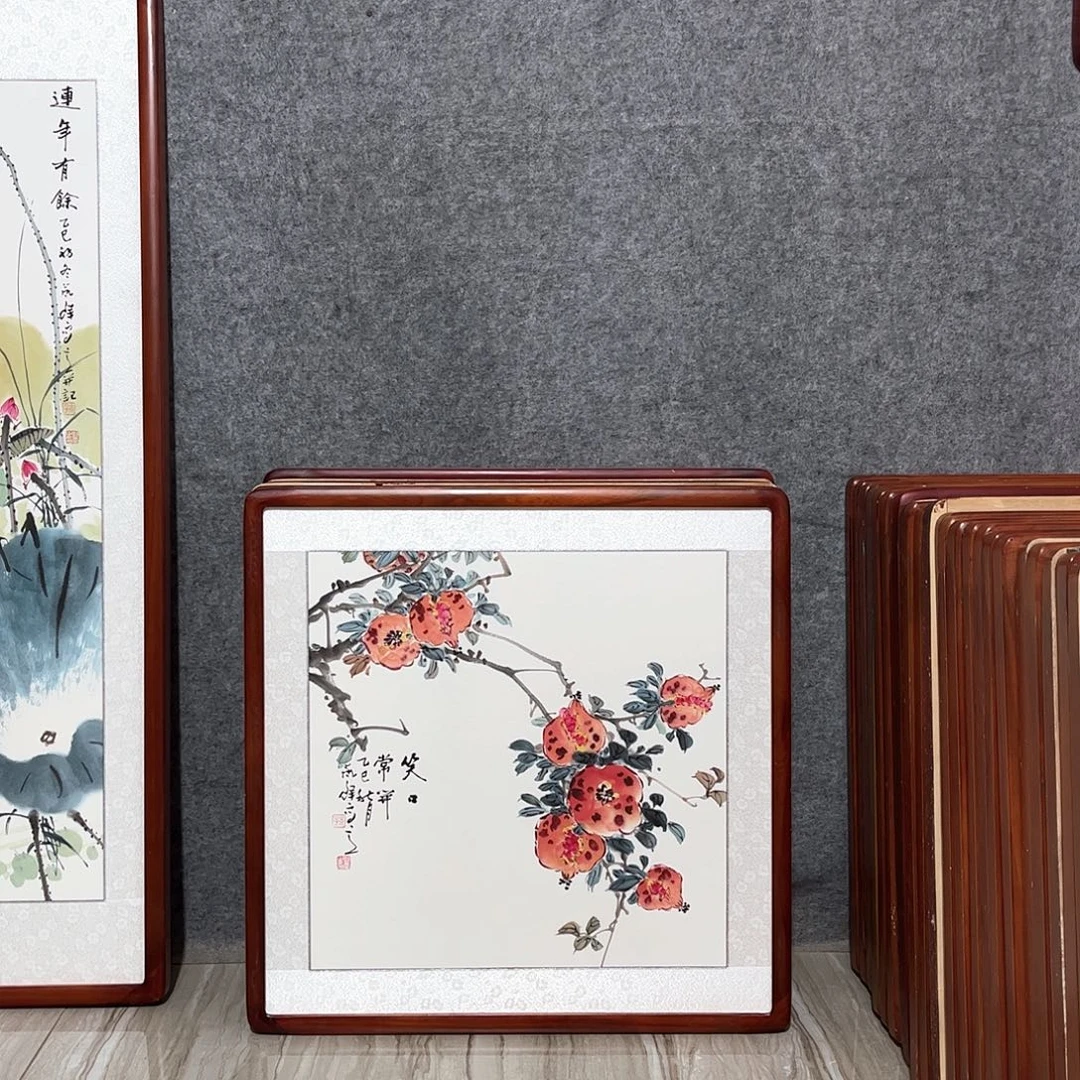 国画书画作品带框63×63