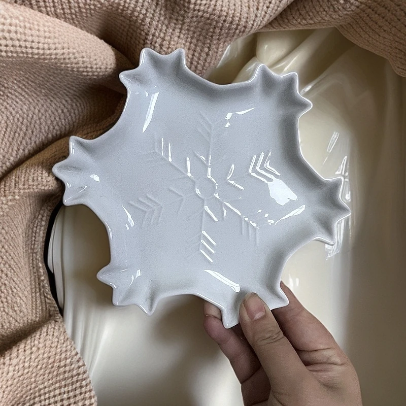 正品碟白雪花盘辣1554网红可爱创意陶瓷手捏个性杯碟手工小菜碟