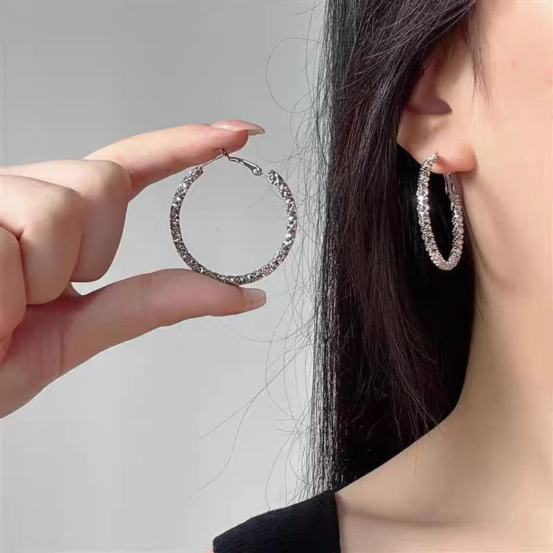合金耳饰 个性几何圆圈耳环时尚轻奢精致百搭精致耳饰品N2462