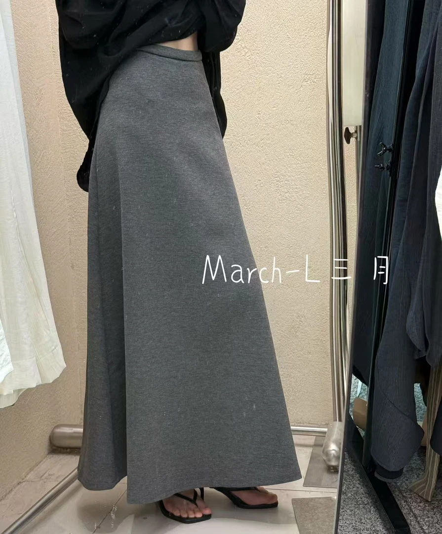 March极简高腰A字显瘦半身裙 2556（福福）