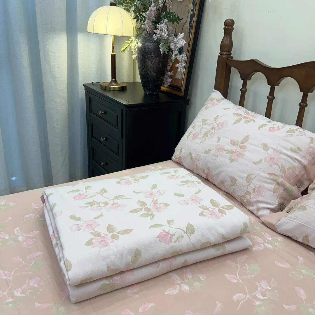 【雅趣】灼灼其华 八十支贡缎提花 手工包边工艺款亲肤柔软单夏被