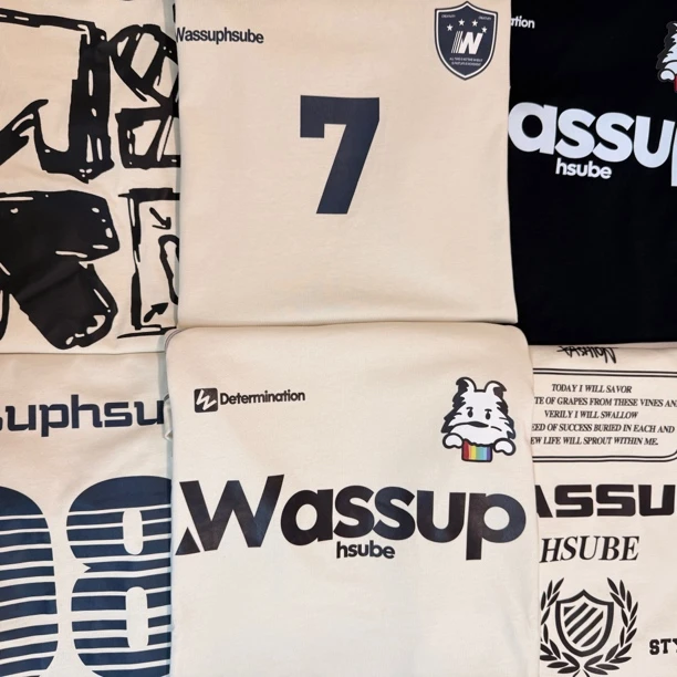 【001-010】夏季重磅圆领T恤男女宽松潮牌印花百搭短袖