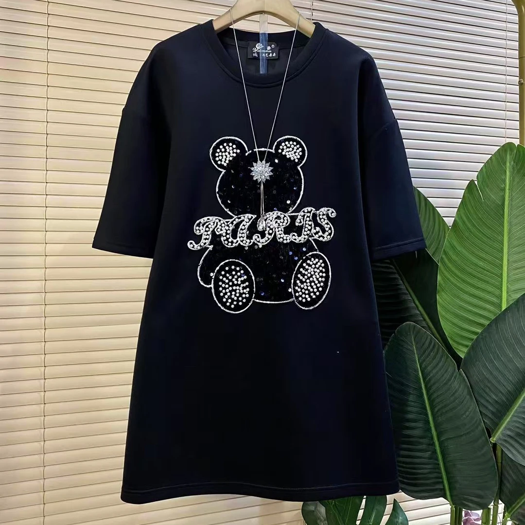 Y-25278胖mm欧货时尚新款圆领重工卡通设计款宽松大衫