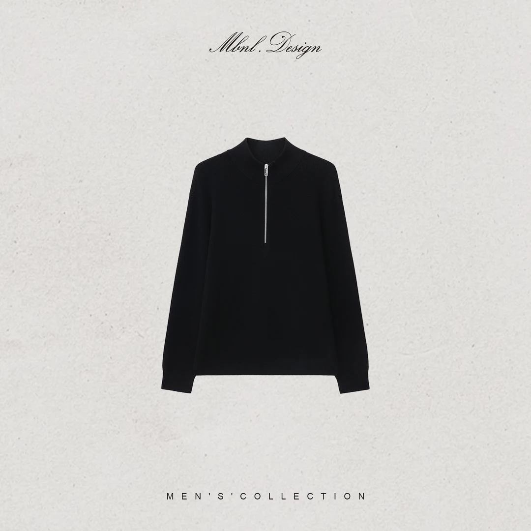 MBNL-F「12-Pin」秦磊男装628g羊毛棉定纺元宝针织衫LL-WSY1250