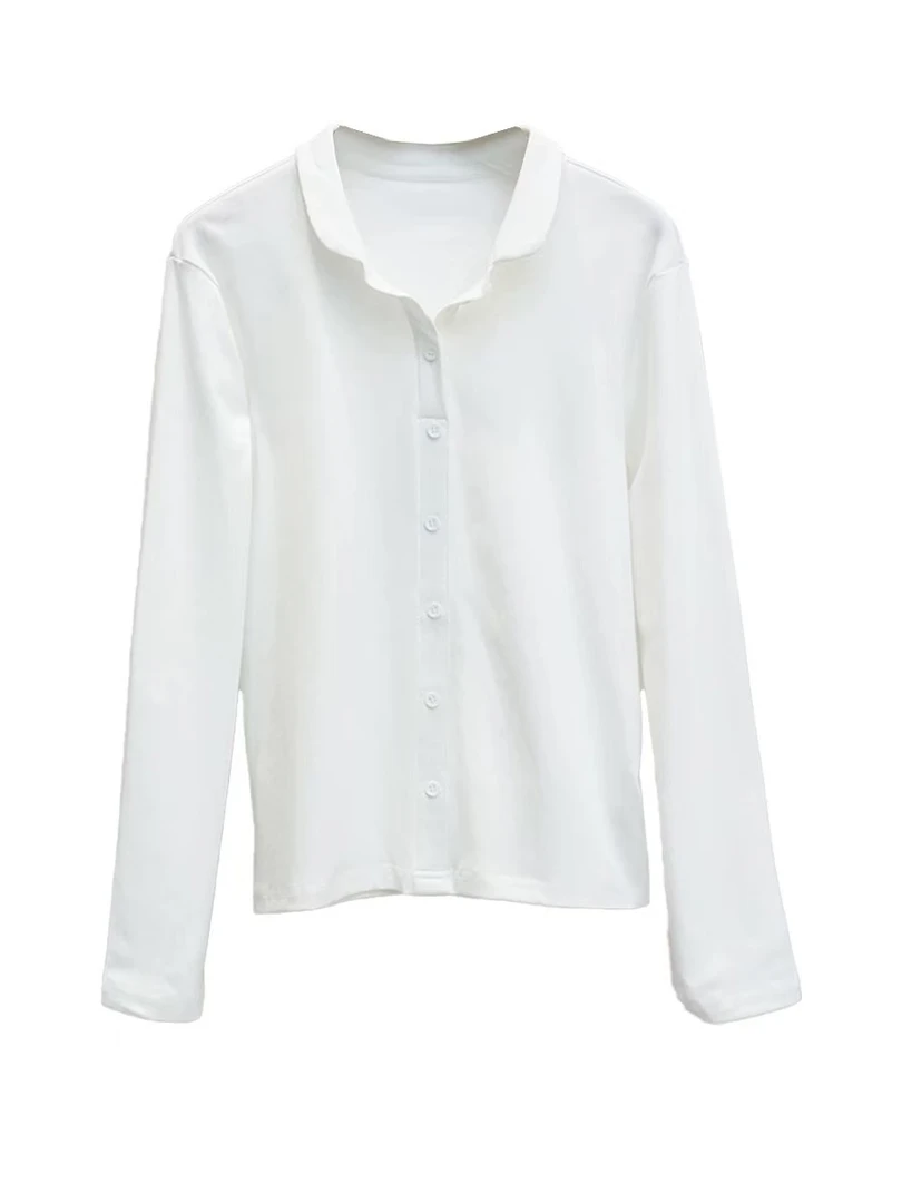 静姐 欧货翻领休闲长袖百搭衬衫上衣0800