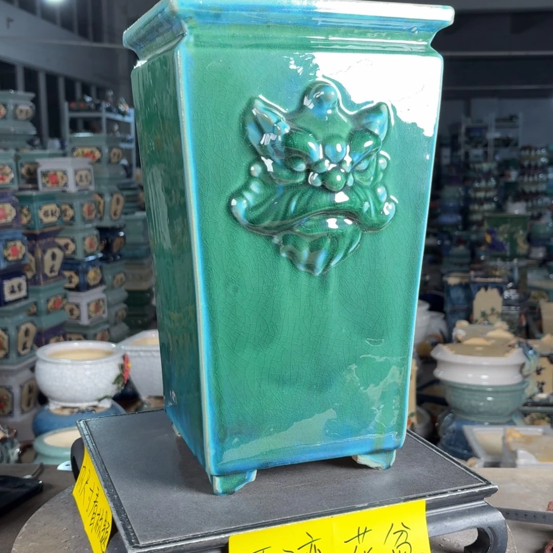 一风堂石湾花盆 内17*34微瑕盆口收缩