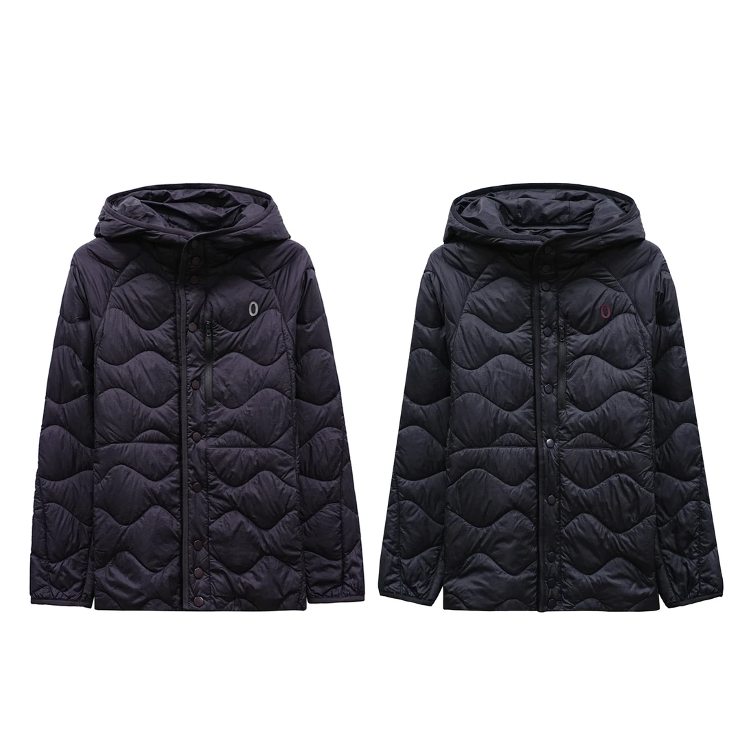 STUNNING JW/正品 25566 波浪纹90白鸭绒短款保暖羽绒服