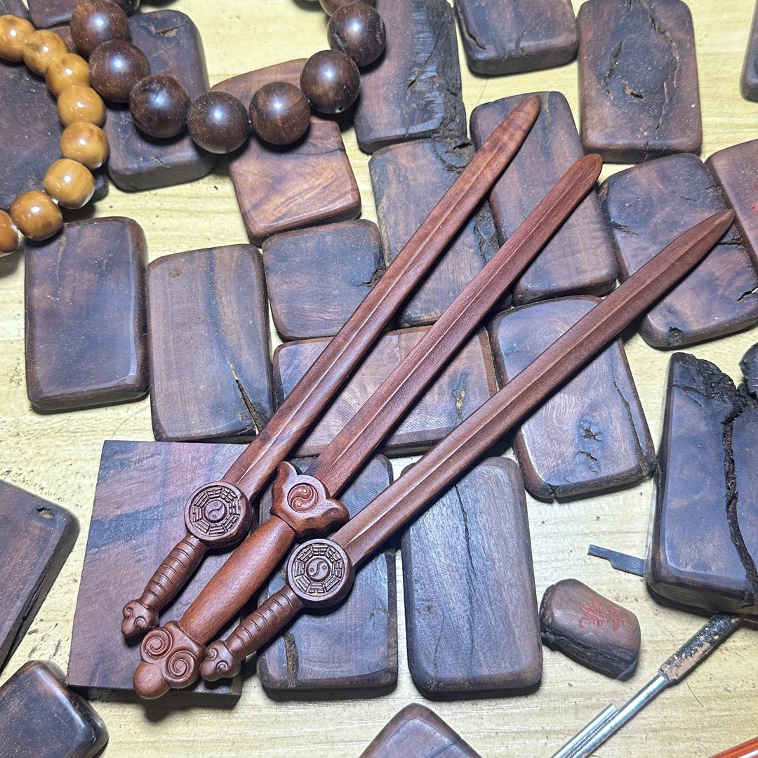 雷击枣木小宝剑发簪手把