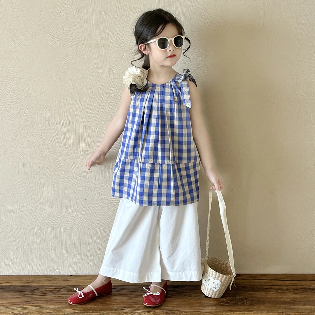 女童套装2025夏季新款儿童装洋气无袖背心连衣裙女宝宝休闲阔腿裤
