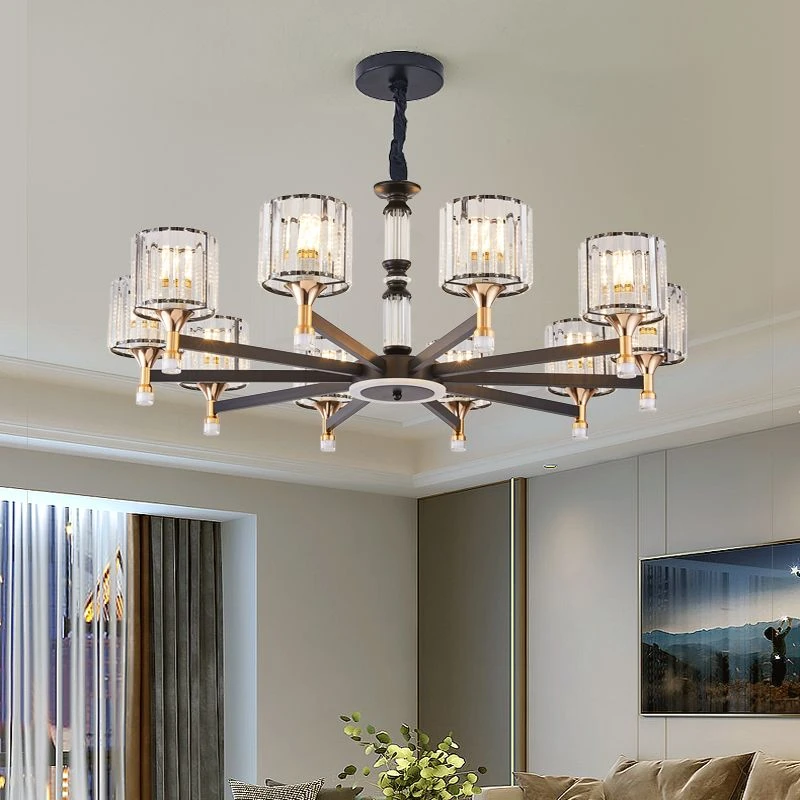 2025新款客厅水晶吊灯现代简约轻奢卧室餐厅中式客厅家用灯具套餐