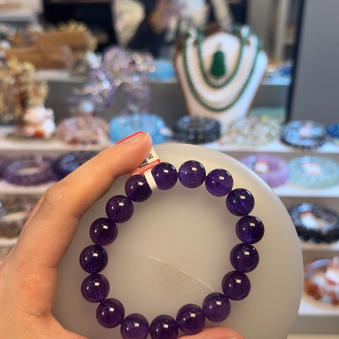 水晶手串未镶嵌乌拉圭紫水卡12mm