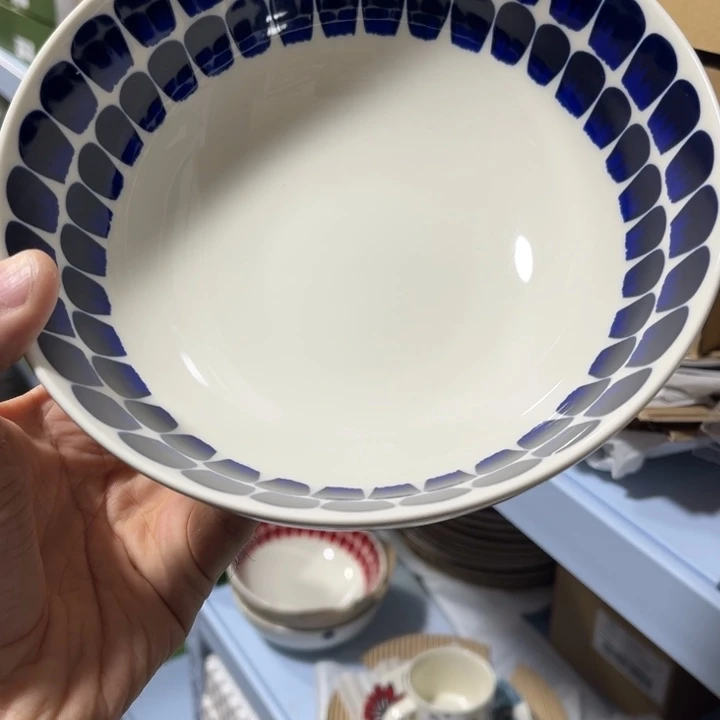 24h复古蓝18cm碗（全新微矿点不影响使用介意慎拍）