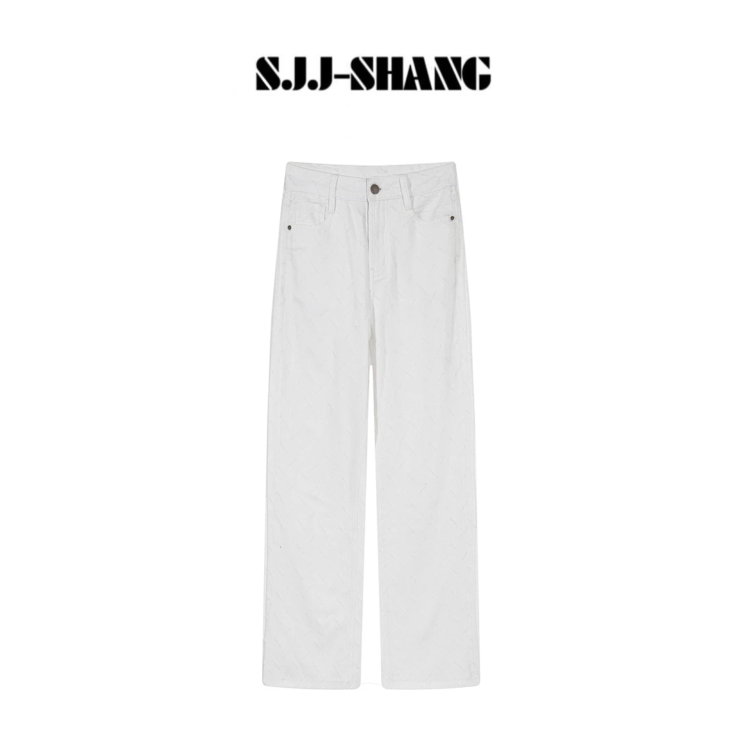 SJJ-SHANG【菱格白牛】25ss新品重磅棉酵洗+洗软气质裤子q134457p