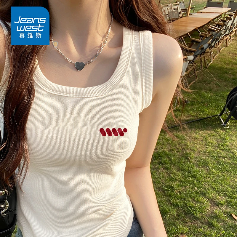 真维斯米色无袖外穿吊带背心女2025夏季新款小个子修身休闲上衣女