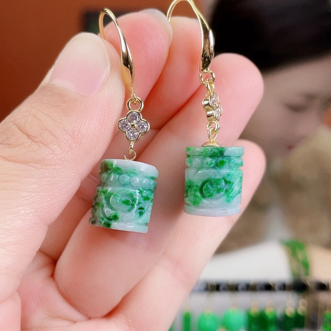 翡翠未镶嵌耳饰饰品