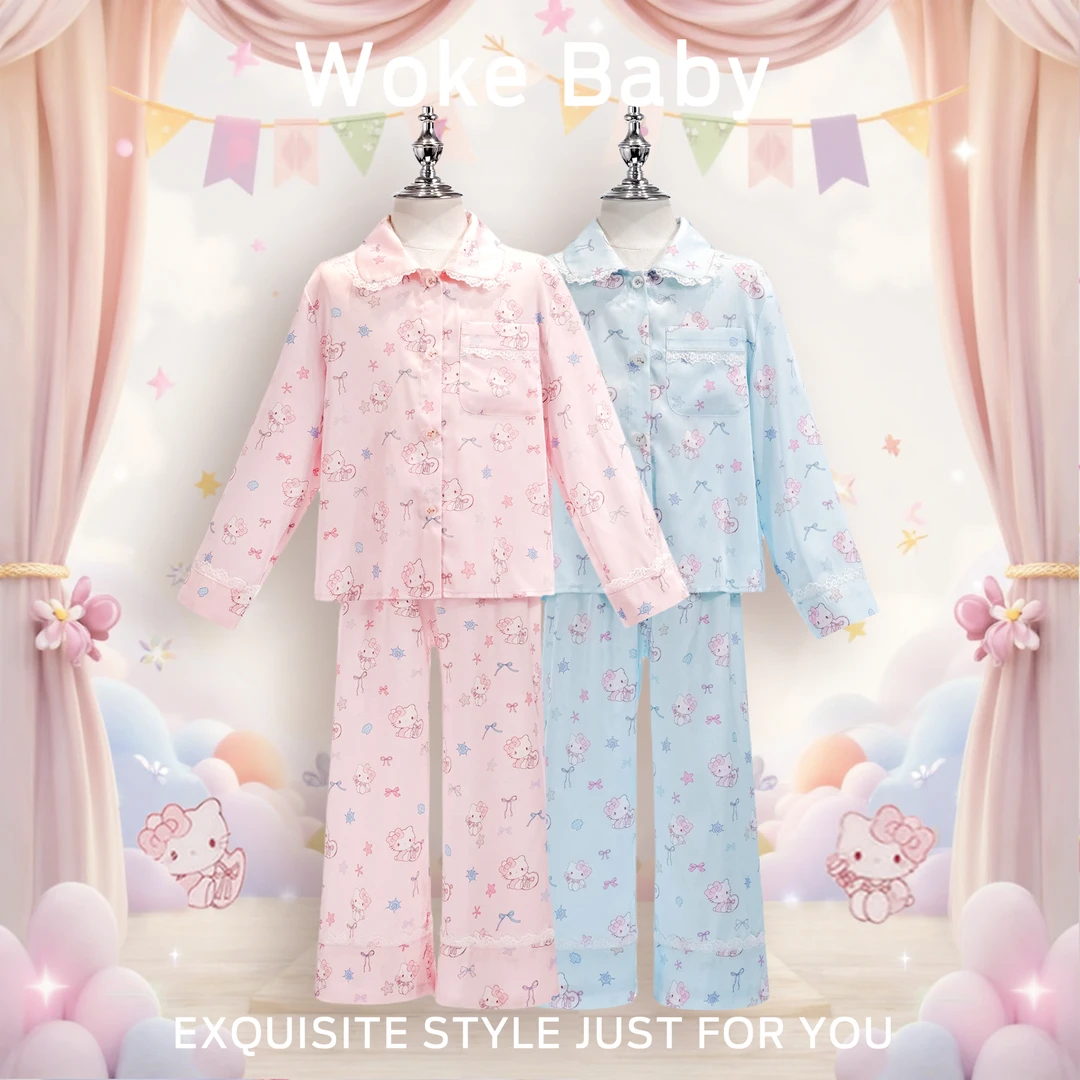 【现货】女童秋季新款翻领花边长袖中大童汉服裤子A5852