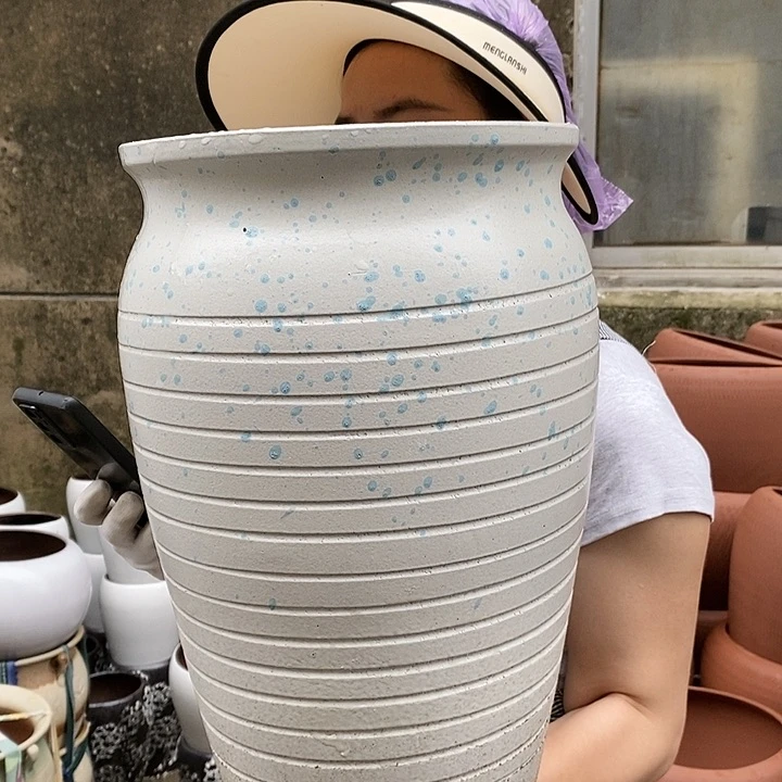紫砂花盆瑕疵口26高41